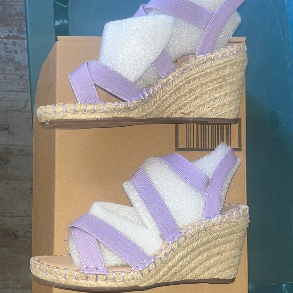 Brand new Charles David Lilac Espadrille Wedge Sandals - Picture 2 of 4